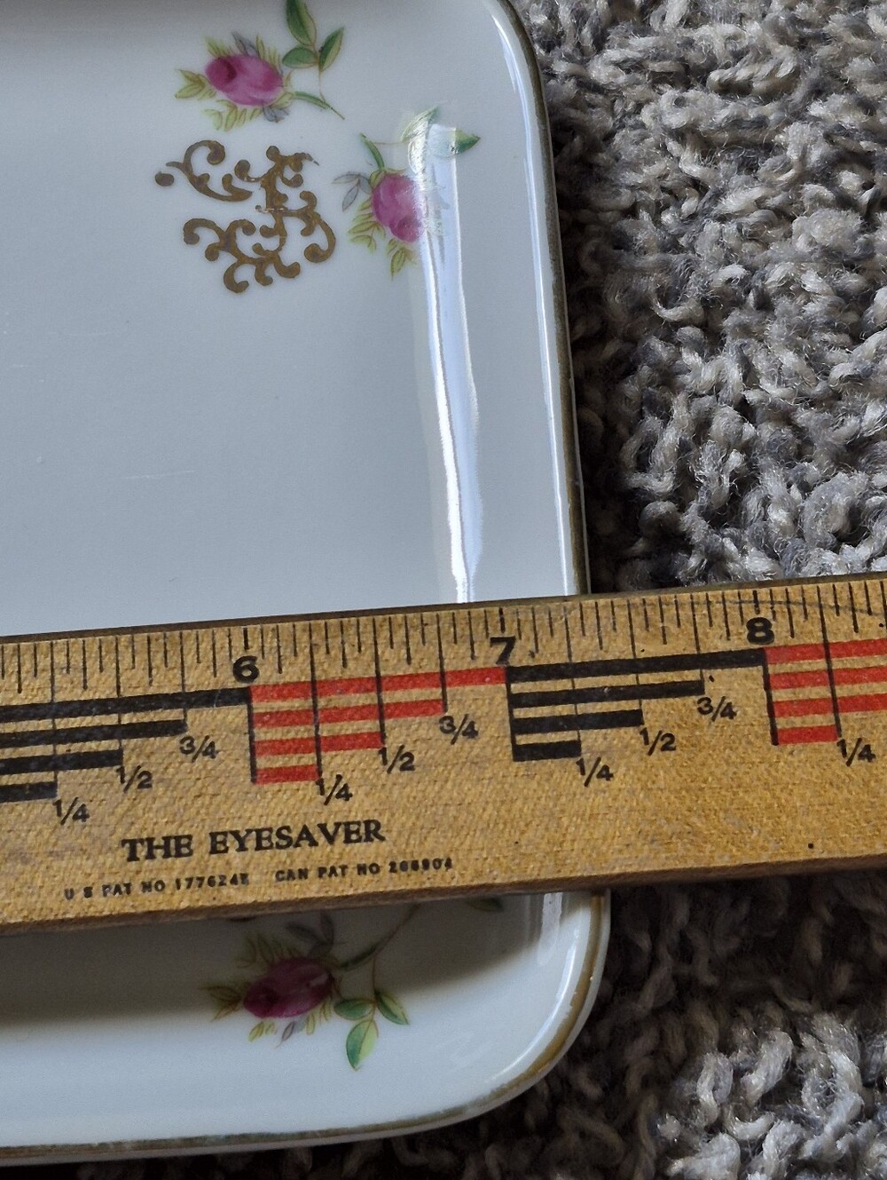 Floral I.W. Rice Company Pink Rose Gold-Accented Porcelain Dresser Tray - Picture 7 of 10